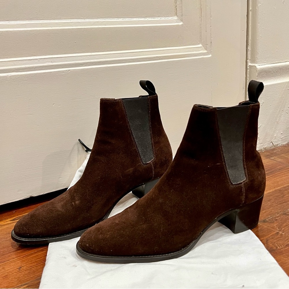 Ann Mashburn Brown Suede Booties Size 11